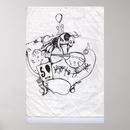 blij om hier te zijn poster (Voorkant)