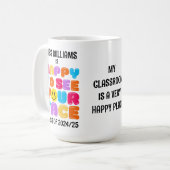 BLIJ OM JE GEZICHT Kleuterjuf TE ZIEN Koffiemok (Voorkant links)