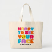 BLIJ OM JE GEZICHT te ZIEN Gepersonaliseerde Leraa Grote Tote Bag (Voorkant)