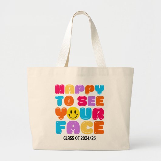 BLIJ OM JE GEZICHT te ZIEN Gepersonaliseerde Leraa Grote Tote Bag (Voorkant)