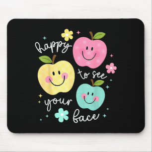Blij om je gezicht te zien Groovy Apple Smile Face Muismat