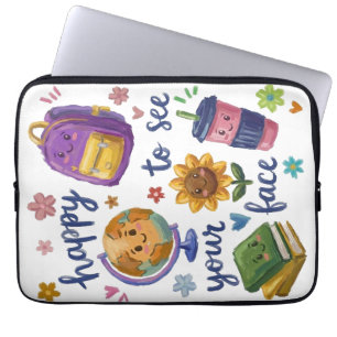 Blij om je gezicht te zien laptop sleeve
