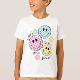 blij om je gezicht te zien Leraar terug naar schoo T-shirt