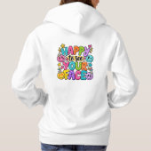 Blij om je gezicht te zien Patchwork Smiley Kunst Hoodie (Achterkant)