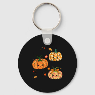 Blij om je gezicht te zien Pompoen Halloween Herfs Sleutelhanger