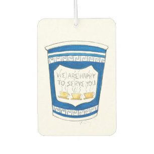 Blij om jullie blauwe NYC Griekse Diner Coffee Cup Luchtverfrisser