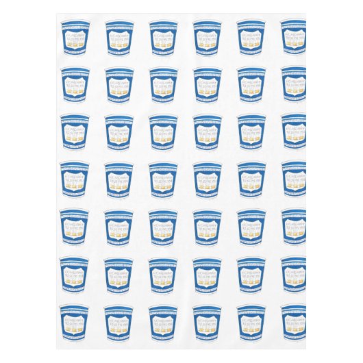 Blij om jullie Griekse blauwe Diner Coffee Cup te  Tafelkleed (Voorkant)