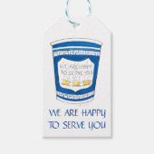 Blij om jullie Griekse Labels van de Koffiebeker t Cadeaulabel (Voorkant)