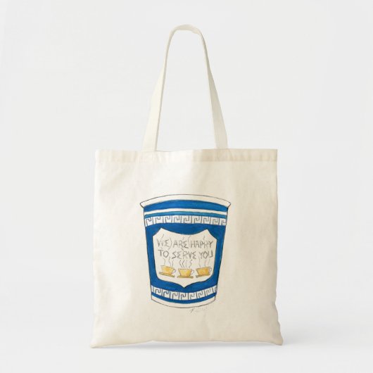 Blij om jullie NYC Blue Greek Deli Coffee Cup te b Tote Bag (Voorkant)