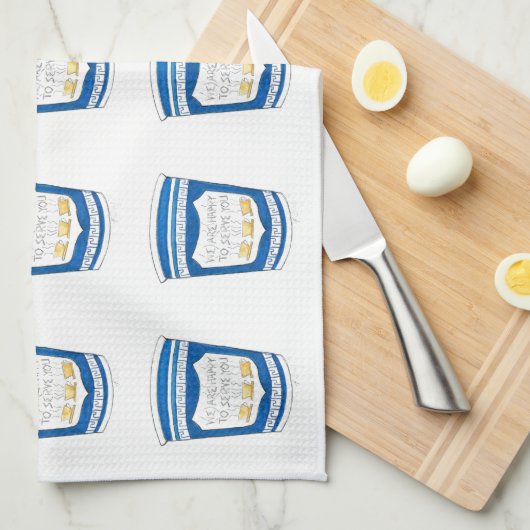 Blij om jullie NYC Griekse Diner Blue Coffee Cup t Theedoek (Quarter Fold)