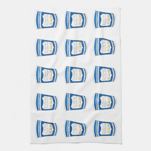 Blij om jullie NYC Griekse Diner Blue Coffee Cup t Theedoek (Verticaal)