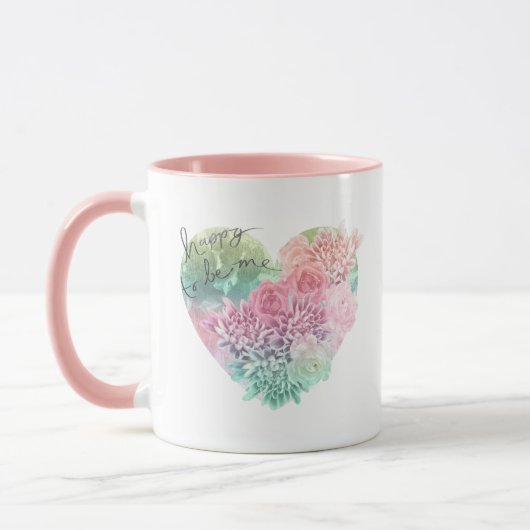 Blij om mezelf te zijn Bloemhart Mok (Links)