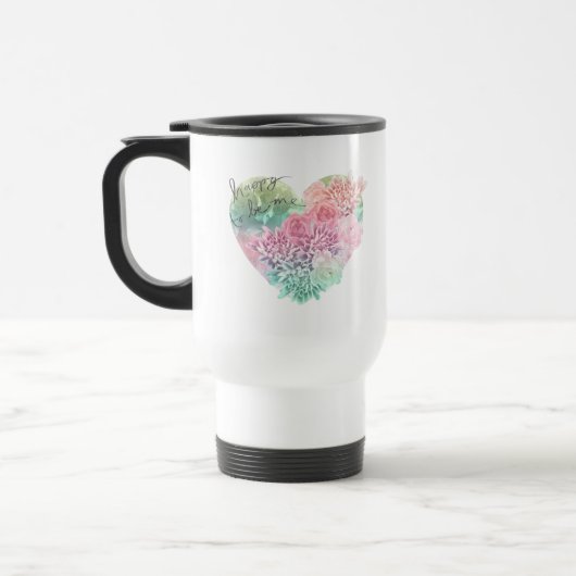 Blij om mezelf te zijn Bloemhart Reisbeker (Links)