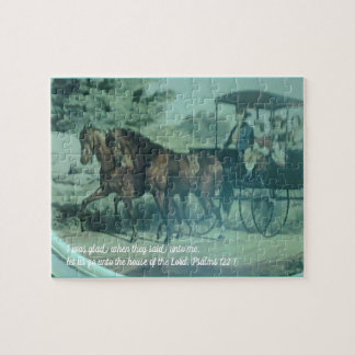 Blij om naar de kerk te gaan legpuzzel