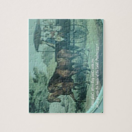 Blij om naar de kerk te gaan legpuzzel (Verticaal)