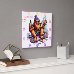 Blij om te feesten met vrienden vierkante klok