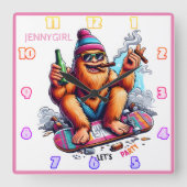 Blij om te feesten met vrienden vierkante klok (Voorkant)