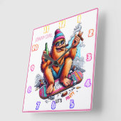 Blij om te feesten met vrienden vierkante klok (Hoek)