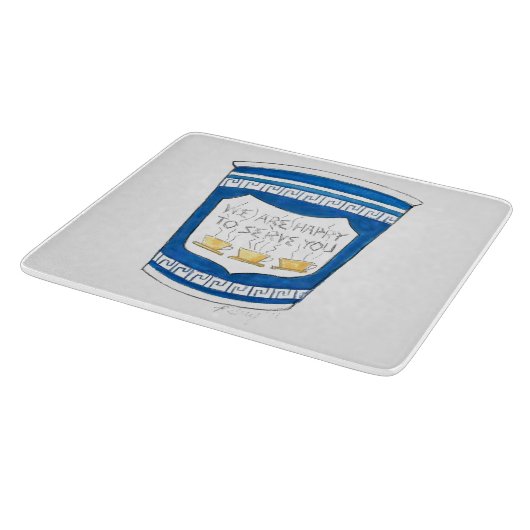 Blij om u de Griekse Koffiebeker te bedienen Snijplank (Hoek)