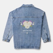 🌹 blij ooit na romantisch Rozen hart Denim Jacket (Achterkant)