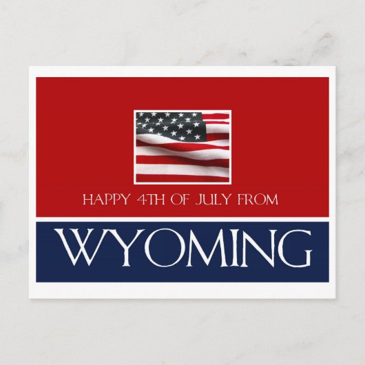 blij op 4 juli van Wyoming Briefkaart (Voorkant)