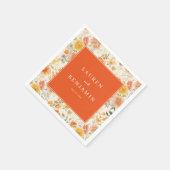 Blij Oranje Bloemendecor Servet (Hoek)