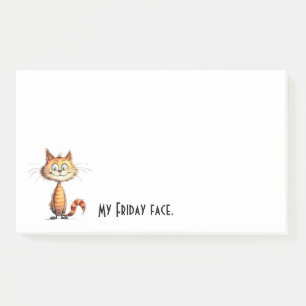 Blij Oranje Cartoon Kat Mijn Vrijdag Gezicht Post-it® Notes