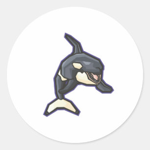 blij orka zwaardwalvis ronde sticker