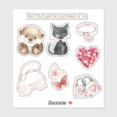 Blij Otter Kat Houd Van Jou Zo Veel Sticker (Vel)