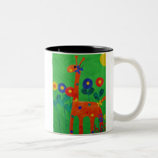 Blij over de koffiebeker van de Giraffe Tweekleurige Koffiemok