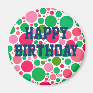 Blij over roze en groene spots Magnet