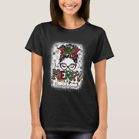 Blij Paraprofessioneel Rommelige Knot Paraeducator T-shirt (Voorkant)