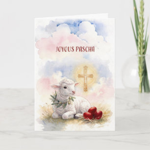 Blij Pascha Lam, Rode Eieren en Kruis Kaart