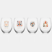 Blij Påsk! Scandinavische Design Wijnglas Zonder Voet (Voorkant)