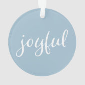 Blij Pastelblauw Schrift Kerstvakantie Ornament (achterkant)