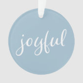 Blij Pastelblauw Schrift Kerstvakantie Ornament (voorkant)