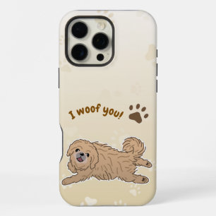 Blij Pekingese-hondliefhebber Ik Woef Jou Pootjes iPhone 16 Pro Max Hoesje