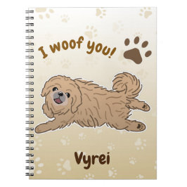 Blij Pekingese-hondliefhebber Ik Woefoe Jou Pootje Notitieboek