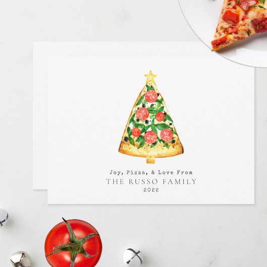 Blij Pizza Liefde Kerstmis Feestdagenkaart