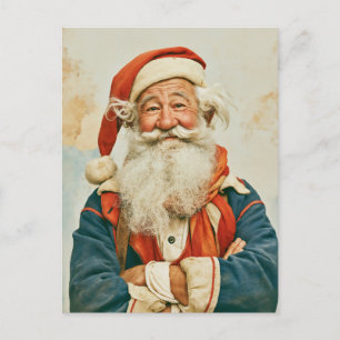Blij Portret van Vintage Kerstman Briefkaart