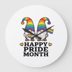 Blij Pride Maand Gnome Vintage Regenboog Shirt_1 Grote Klok