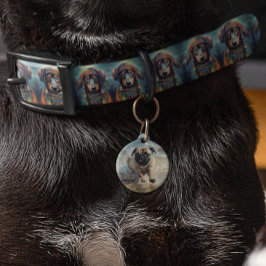 Blij Pug aan het Strand aanpasbaar Huisdierpenning