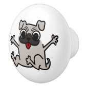 Blij Pug Keramische Knop (Rechts)