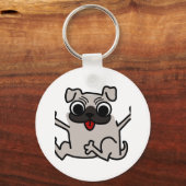 Blij Pug Sleutelhanger (Voorkant)