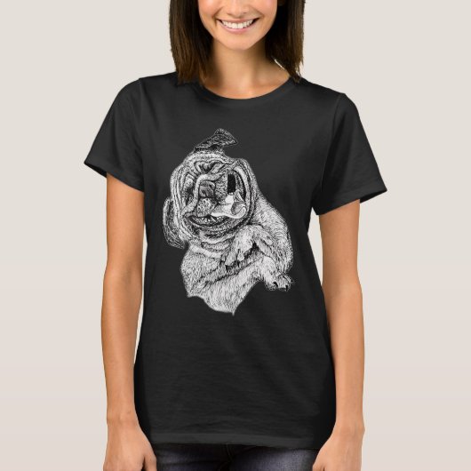 Blij Pug T-shirt (Voorkant)