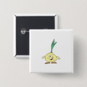 blij rare ui cartoon vierkante button 5,1 cm (Voorkant /achterkant)