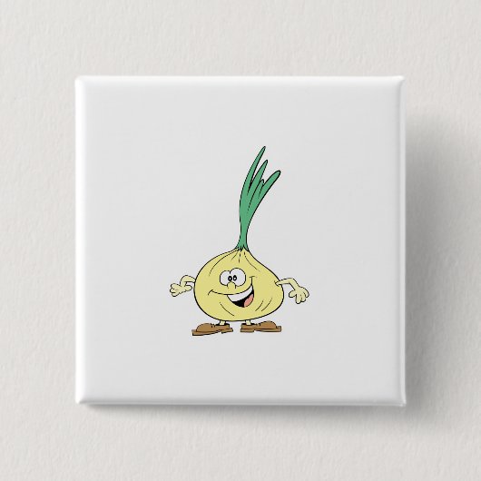 blij rare ui cartoon vierkante button 5,1 cm (Voorkant)