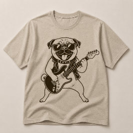 Blij Rockster Pugs hond die elektrische gitaar spe T-shirt