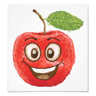 blij rood appelfruit foto afdruk