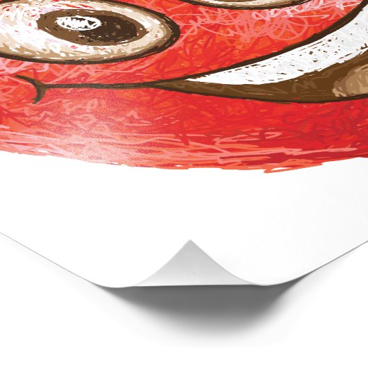 blij rood appelfruit foto afdruk (Hoek)